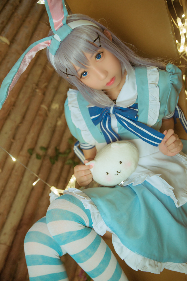 香风智乃cos假发造型过程,香风智乃cos正片户外