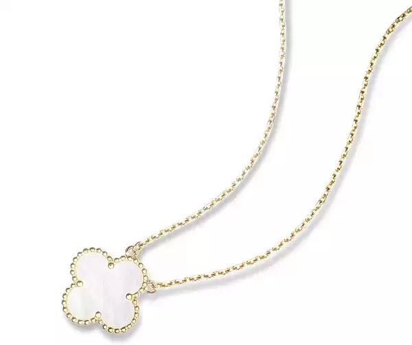 vca四叶草带钻项链系列,vca梵克雅宝四叶草项链