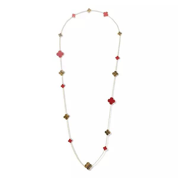 vca四叶草带钻项链系列,vca梵克雅宝四叶草项链