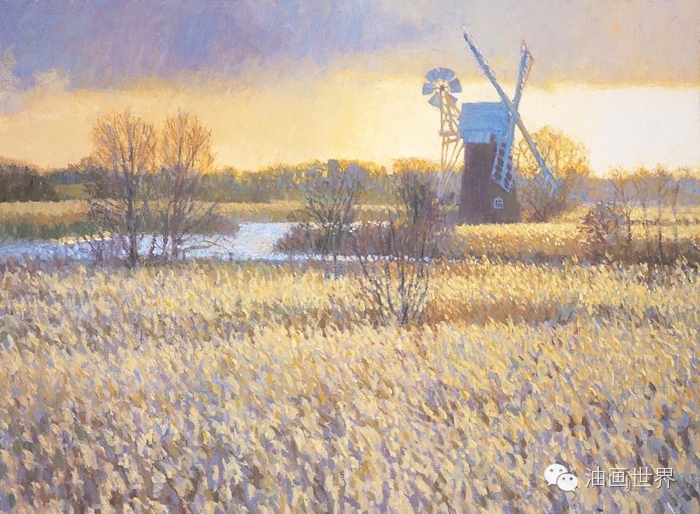 禅意山水意境油画,浓郁诗意的风景油画