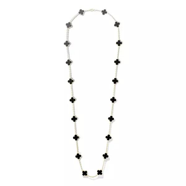 vca四叶草带钻项链系列,vca梵克雅宝四叶草项链