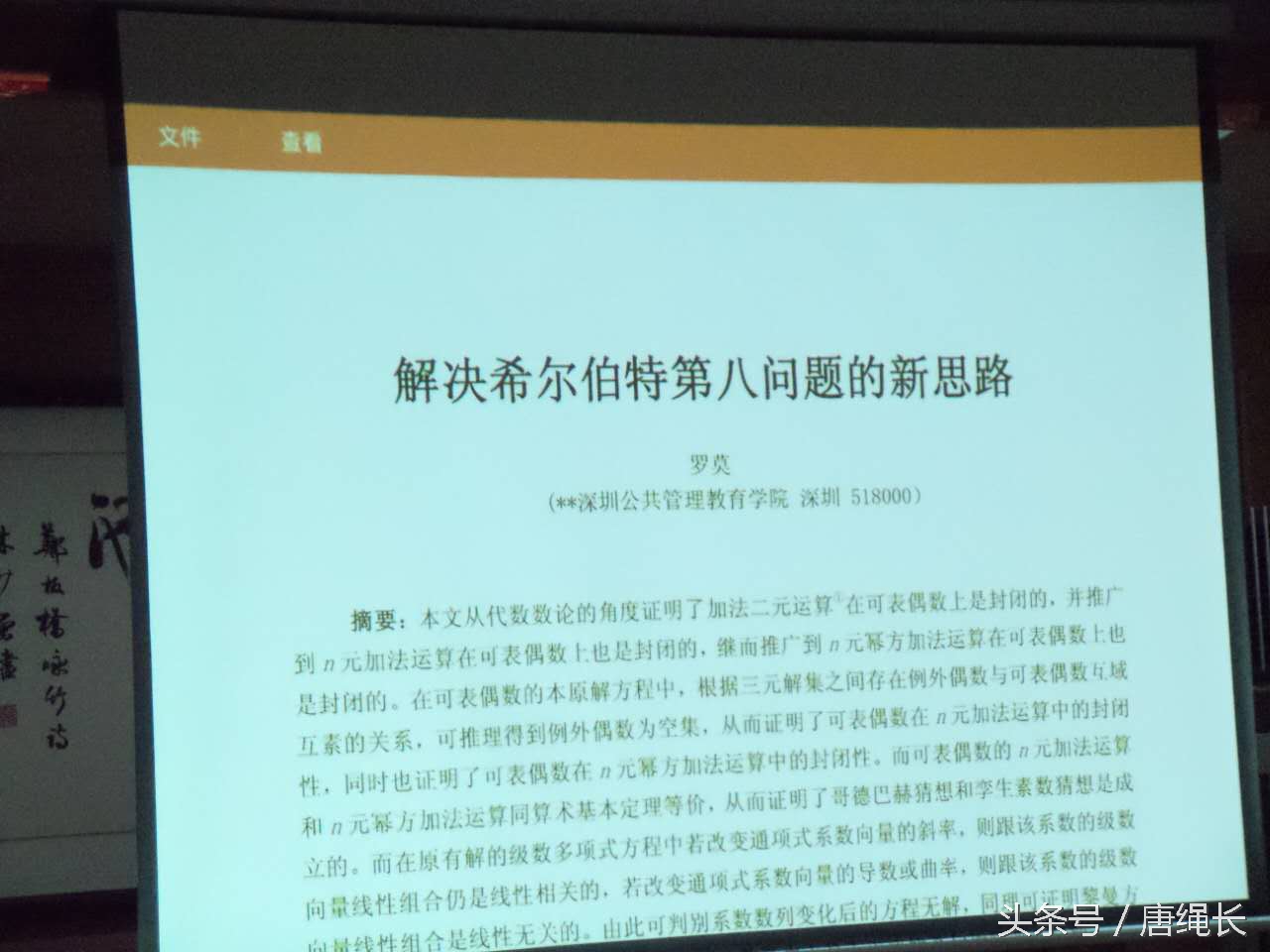 首发新闻网逻辑数学前沿研讨会在深圳举行李莹王威唐绳长