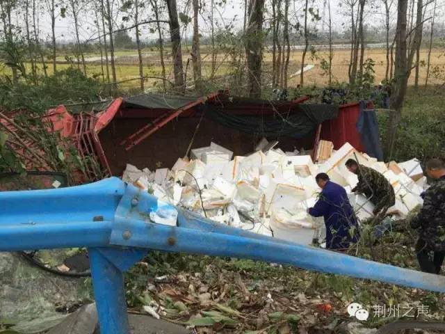 河豚鱼中毒事件后续,荆州一运鱼货车侧翻