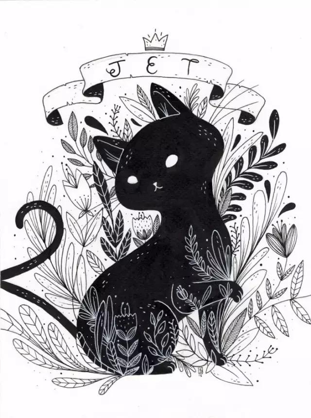 插画魔卡少女樱,插画少女和猫图片