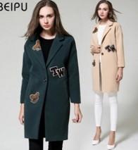 蓝色毛呢大衣女秋冬新款,2016女装大衣新款图片