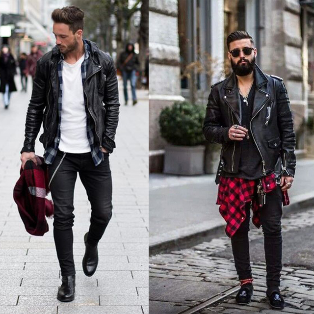 皮夹克又Man又有型,跟超会穿的酷boy学学如何穿搭