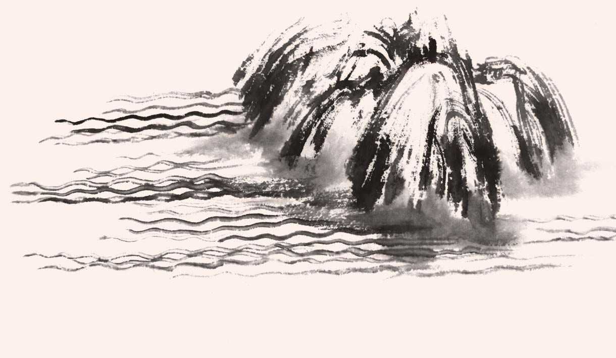 山水画教程水彩风景简单,山水画画水教学视频