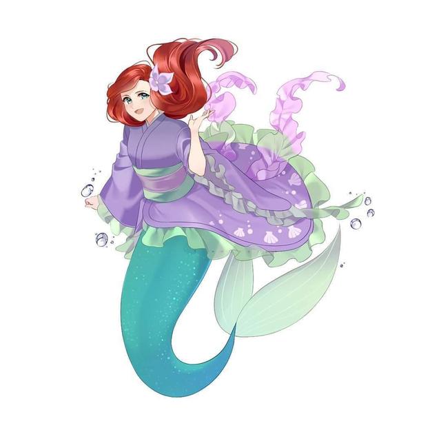 迪士尼公主日本和服图片,迪士尼公主艾莎的几个造型