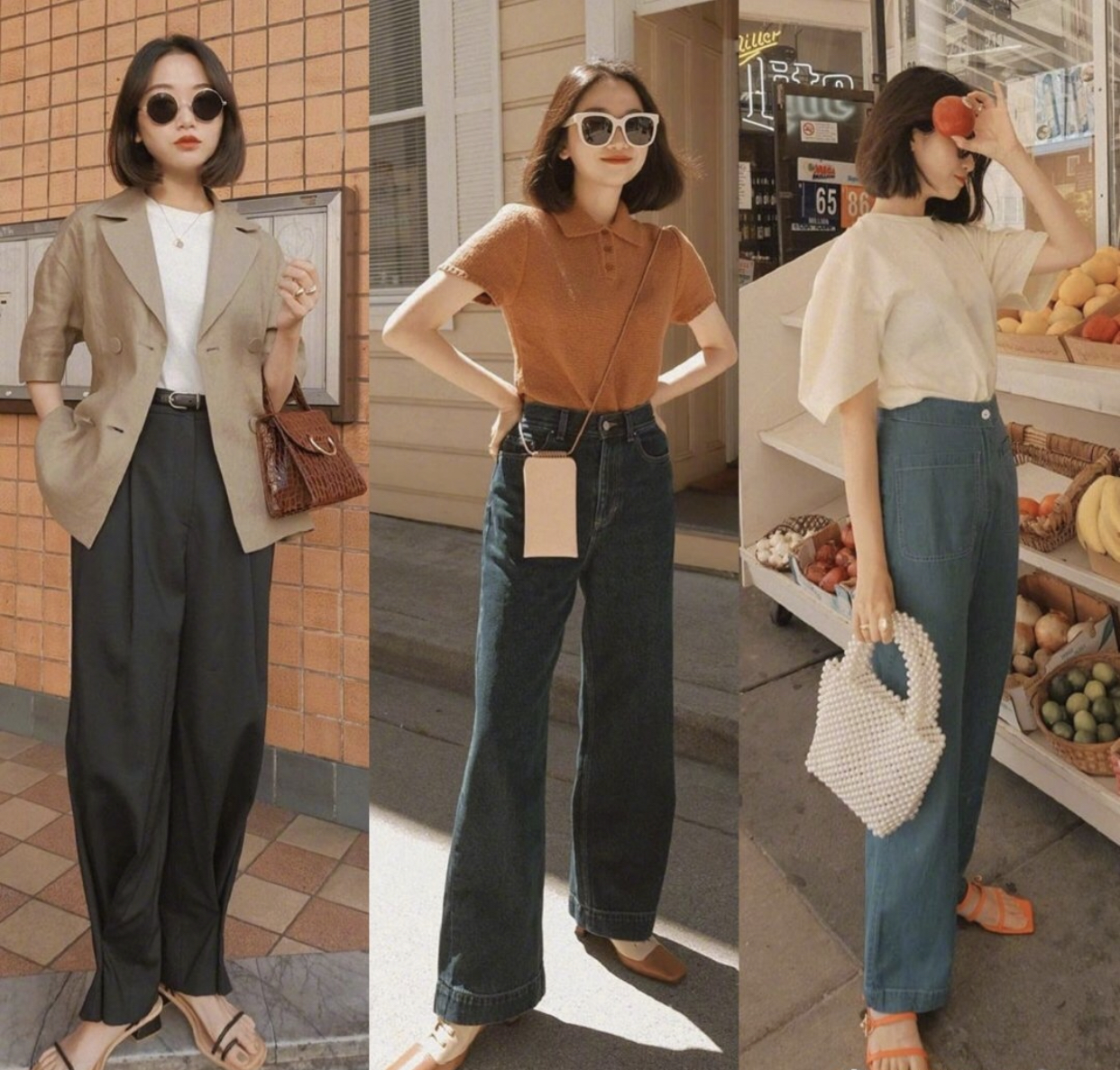 短款外套超酷搭配高腰裤,搭配高腰裤短外套