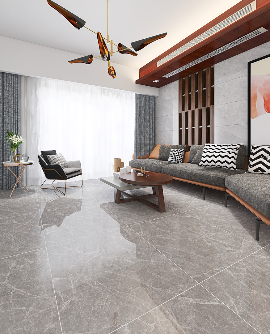客厅高级灰地砖用什么颜色墙布,客厅耐脏防滑地砖怎么选