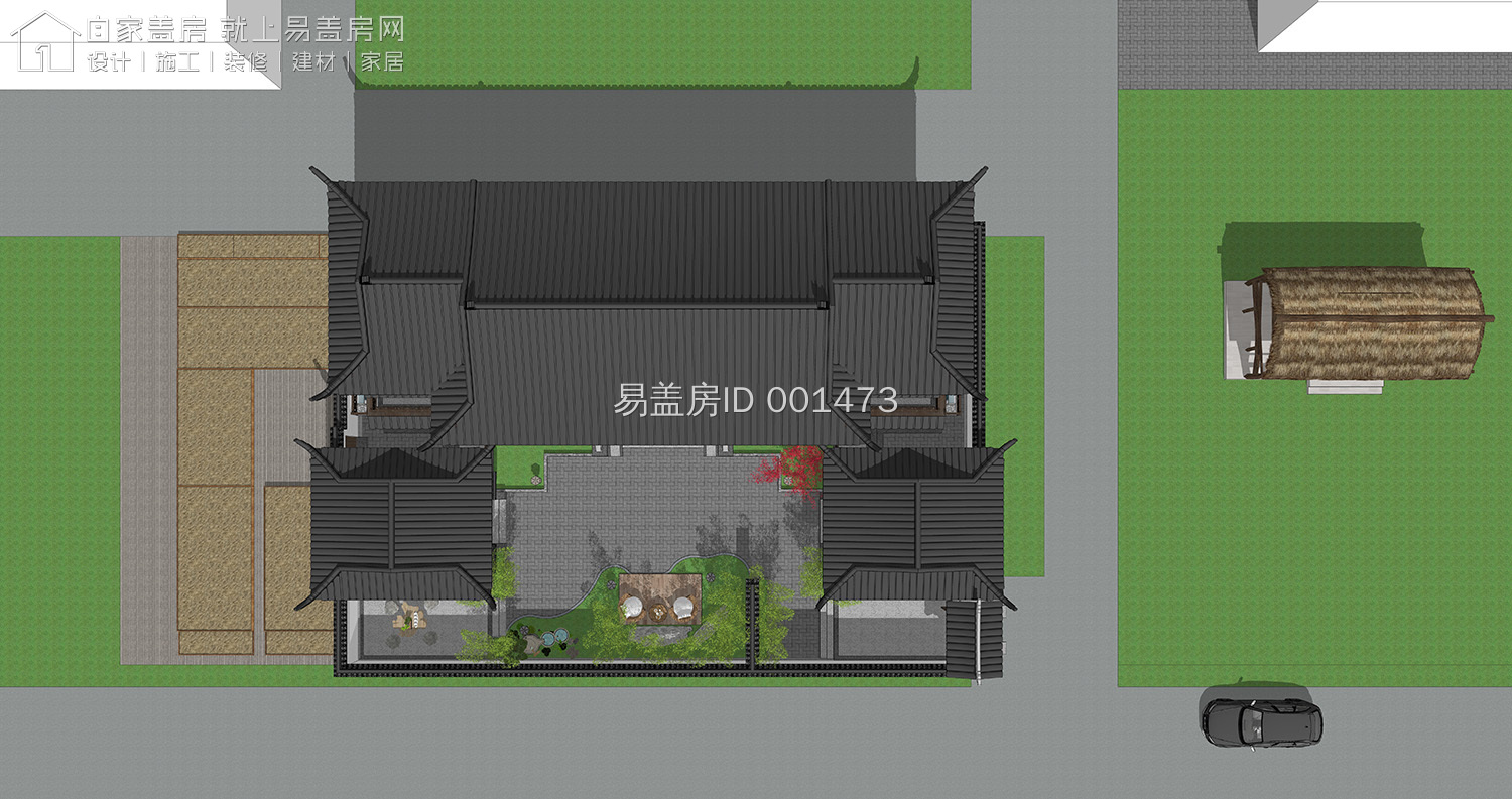 最牛中式四合院设计图及效果图,中式二层四合院永不过时