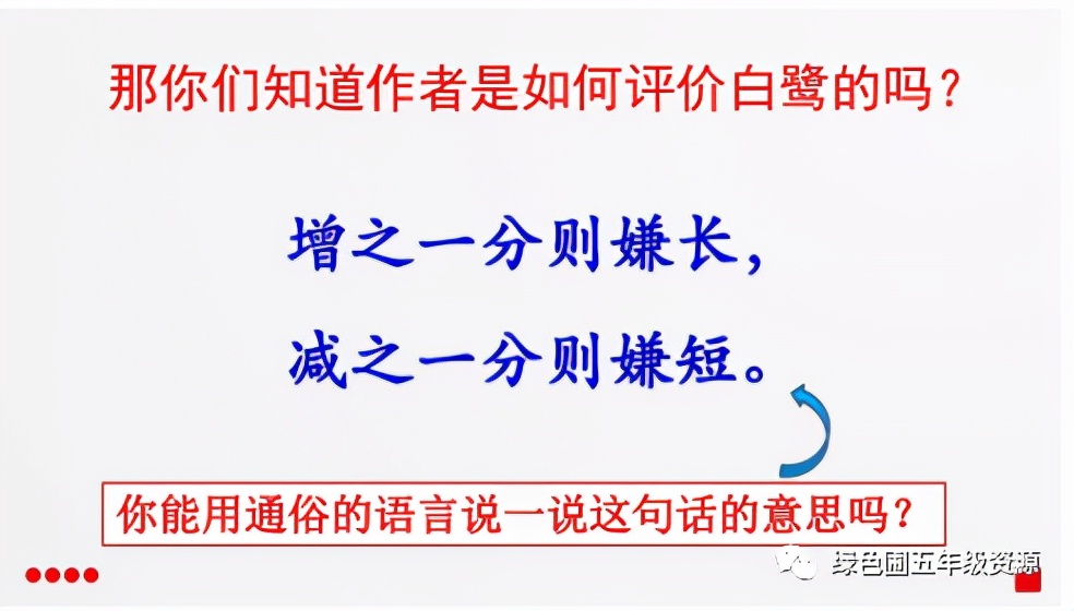 五年级部编版语文白鹭讲课视频,部编小学语文五年级上册白鹭课件