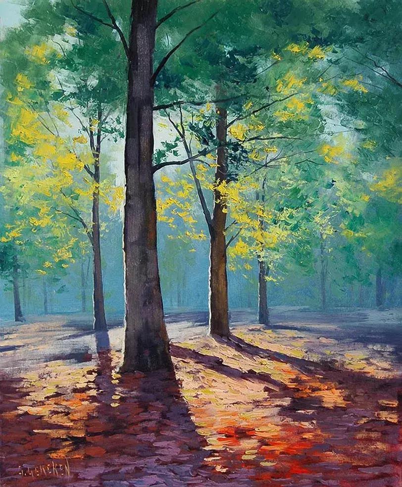 三个画家笔下的雪景,三位油画家的风景画