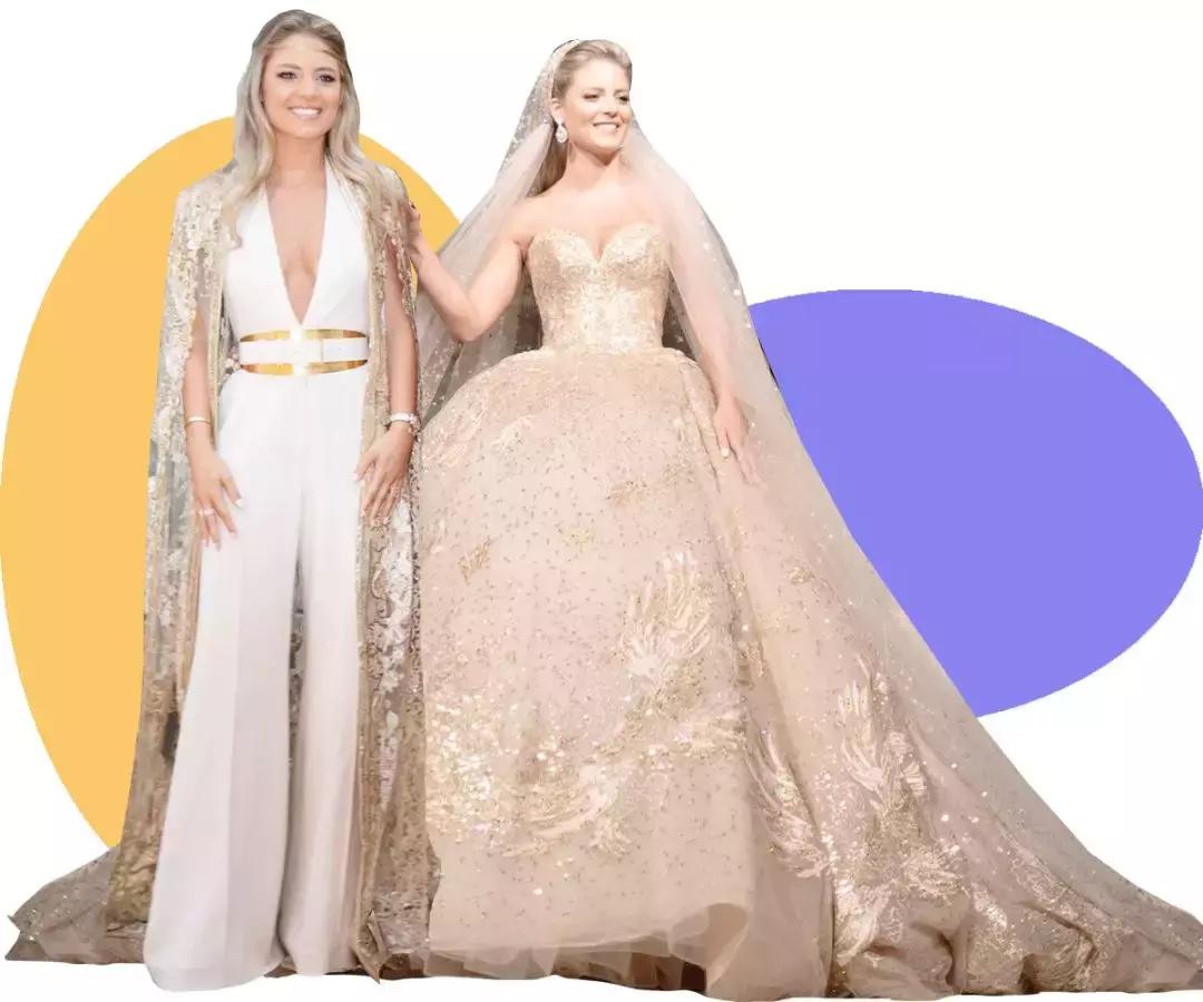 15万颗施华洛世奇水晶,eliesaab婚纱