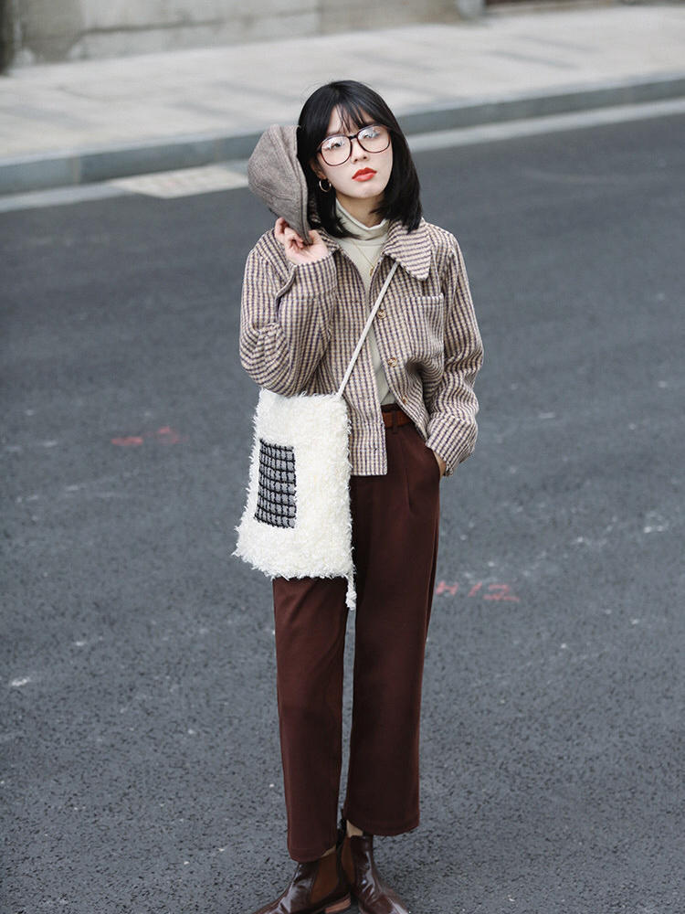 冬季简约毛呢外套穿搭,毛呢外套穿搭中短高端大气上档次