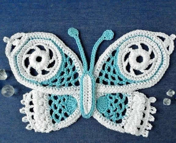 简单蝴蝶的钩织教程,钩针织蝴蝶教程简单易学