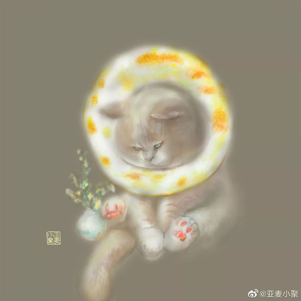 插画师笔下不同姿态的猫,一组与猫咪有关的古风插画作品
