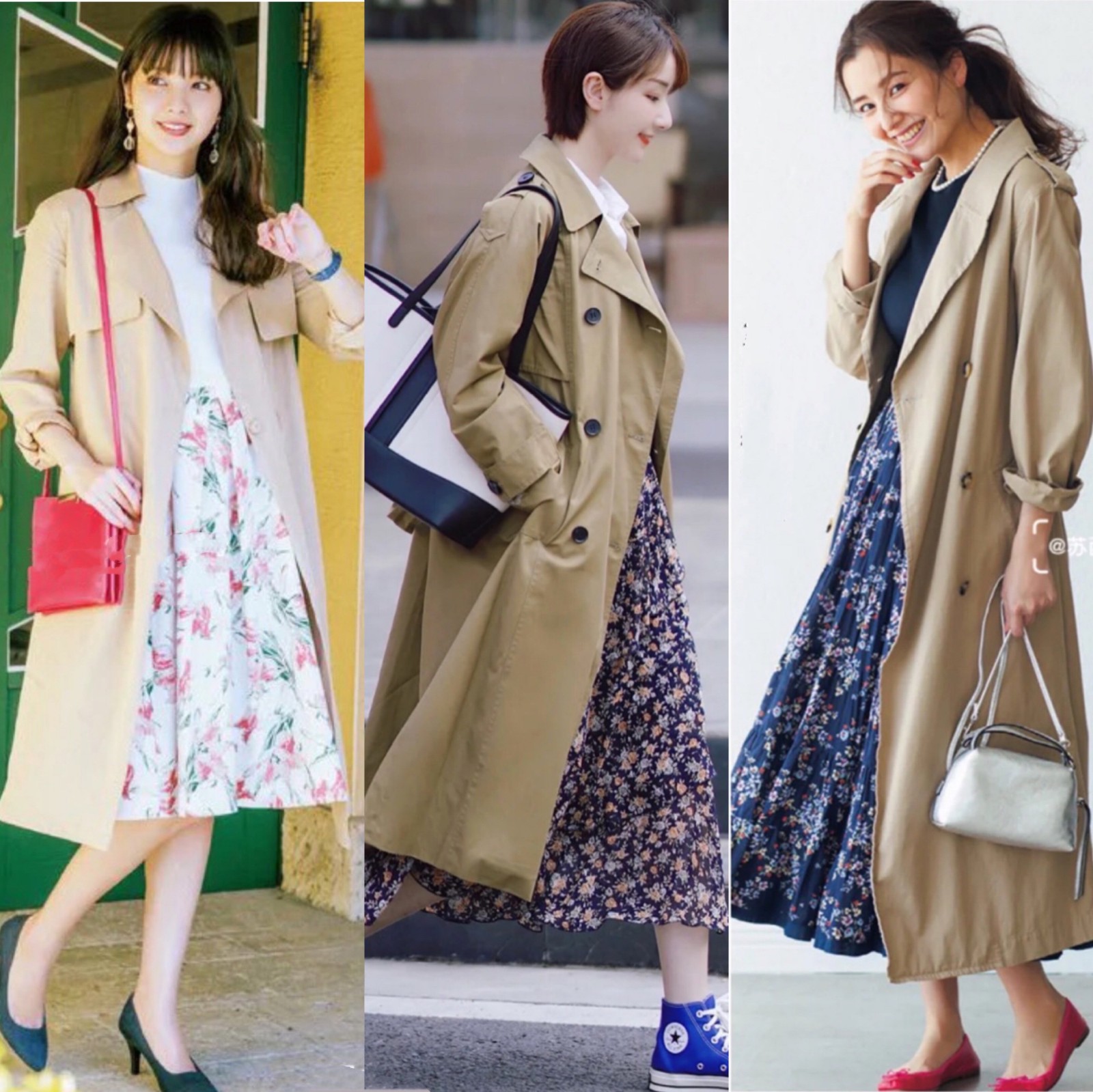 冬天的碎花裙怎么穿搭更好看,春天碎花开叉裙