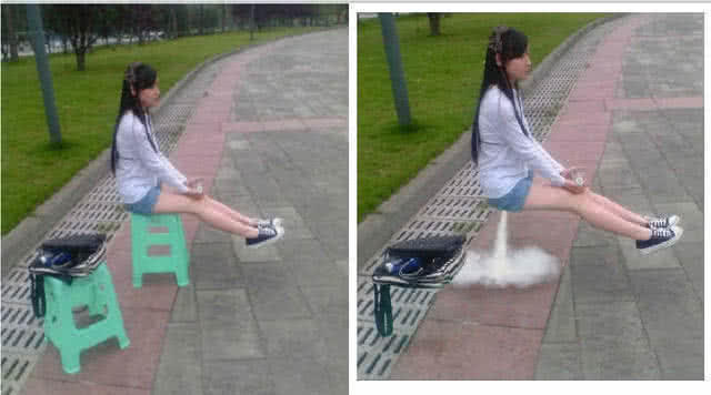 网友：悬浮的效果，P图大神回复：喷气漂浮，好“仙”啊，可满意