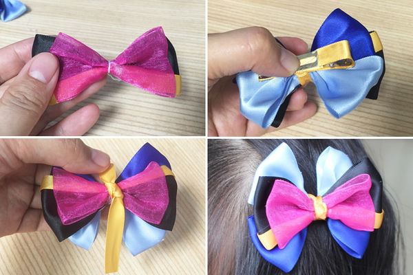 褶皱纸发饰蝴蝶结,怎么做立体蝴蝶结头饰教程