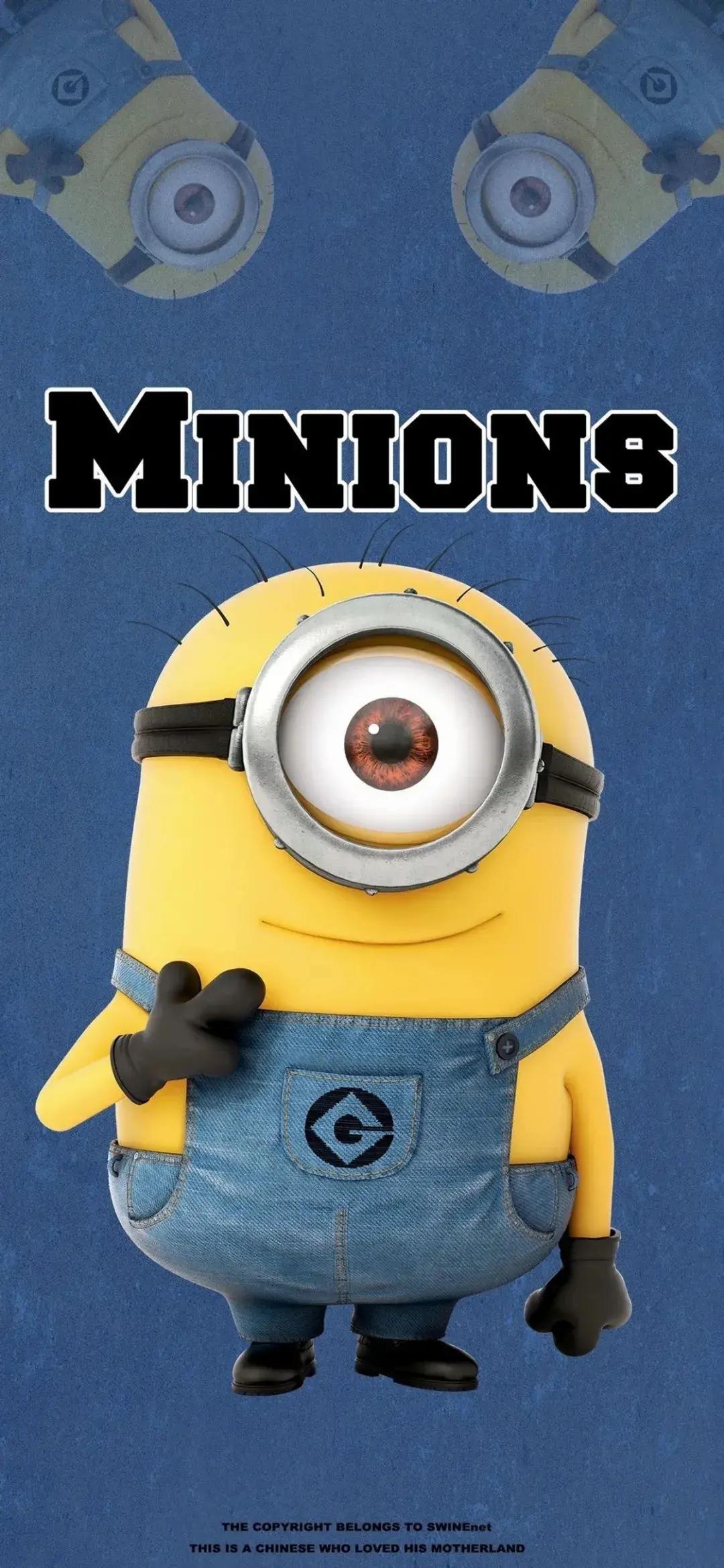 小黄人的手机壁纸,小黄人中间挖孔屏壁纸