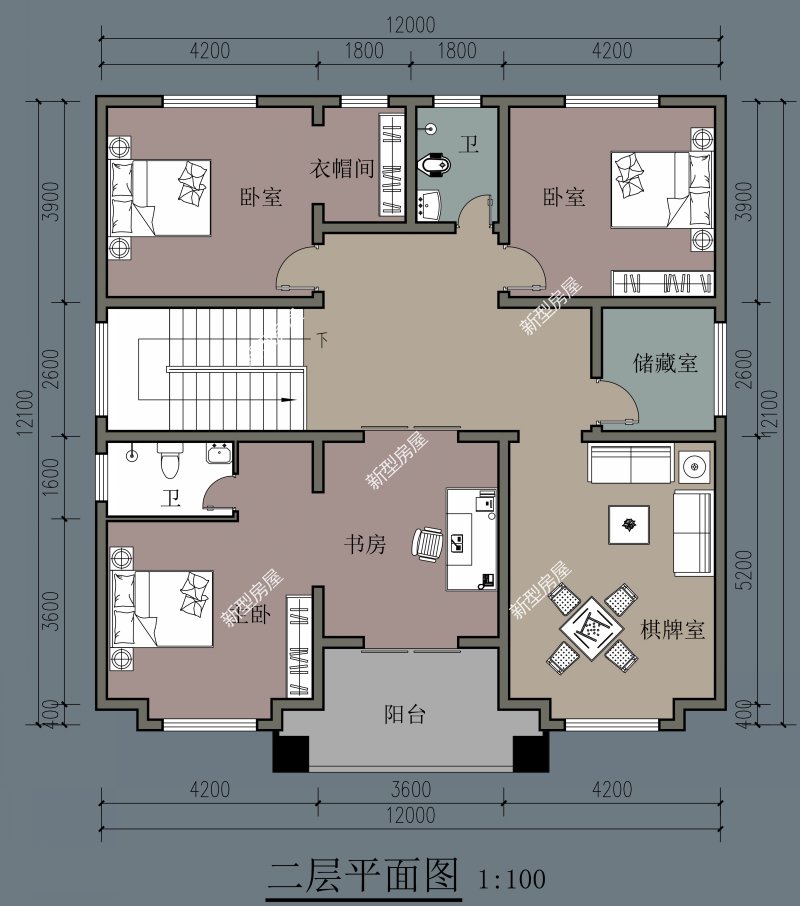 18米宽10米进深双拼两层别墅图纸,农村两层别墅怎么建