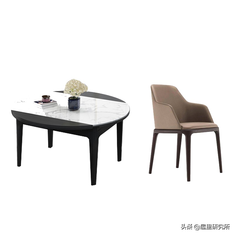 小户型餐边柜圆餐桌椅一体组合,北欧实木餐桌椅组合家用小户型