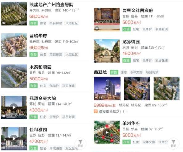 菏泽市区房价刚刚出炉的价格表,2021年菏泽房价下跌小区详细