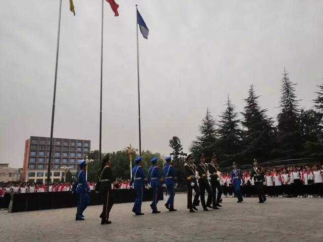 固始县永和高级中学升旗,固始城南永和中学升旗仪式