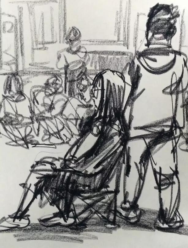 速写创作思路默写的技巧,简单生动的速写动态默写