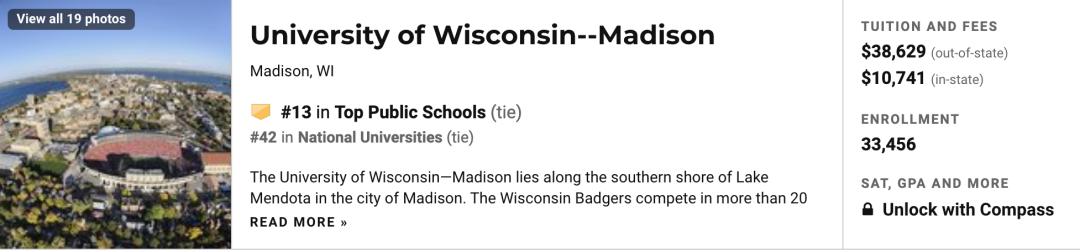 2021年美国康涅狄格大学排名,2023年usnews全美公立大学排名