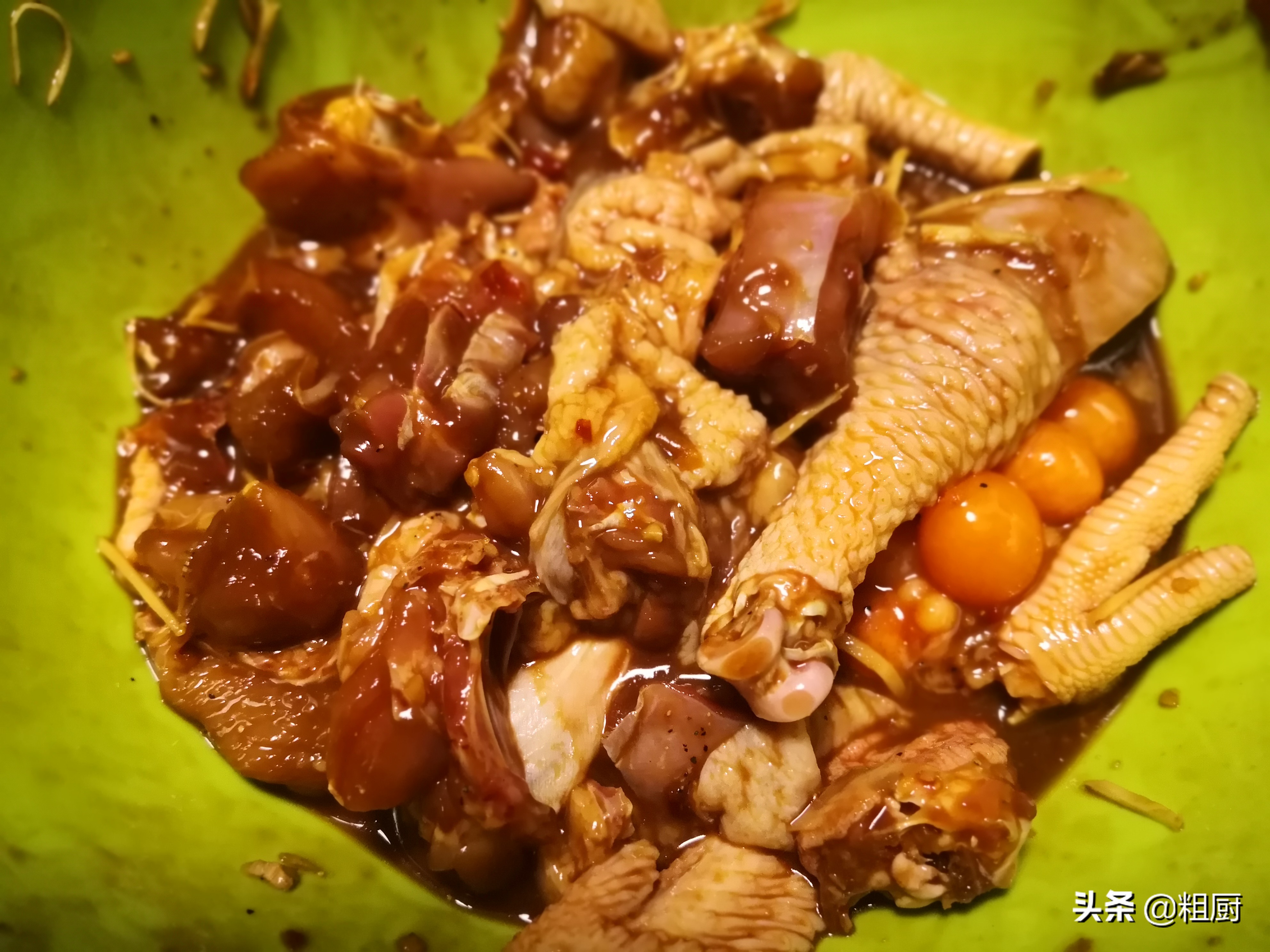 不辣的花甲炒鸡,鲜香花甲鸡的秘制酱料做法