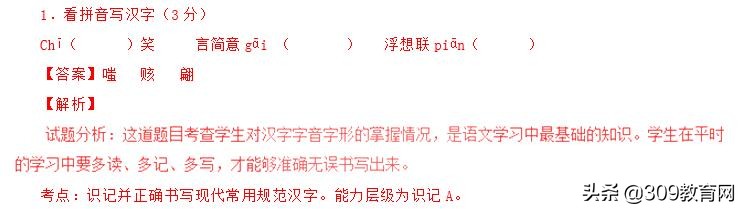 中考语文易错常用字汇总,中考语文必考知识点错别字