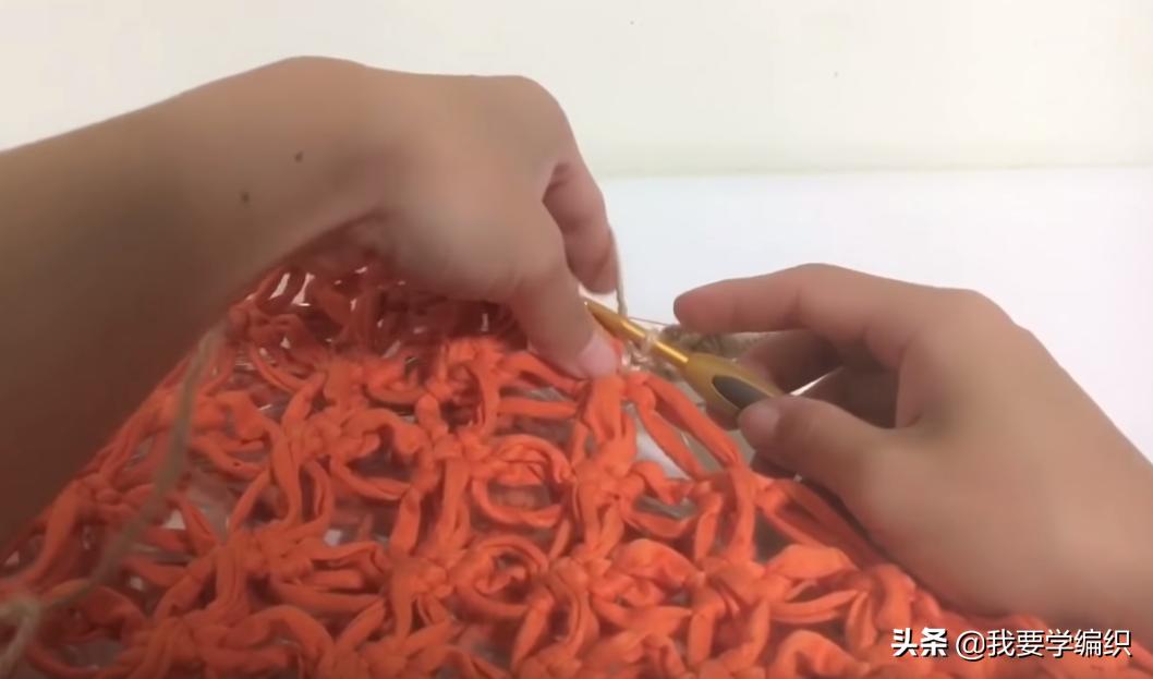 钩针花边袋,手提袋的钩织方法