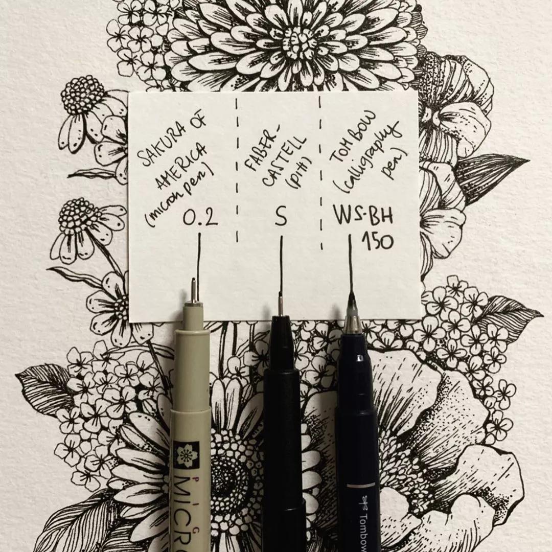 一看就懂的针管简笔画,针管笔入门手绘1000例临摹图