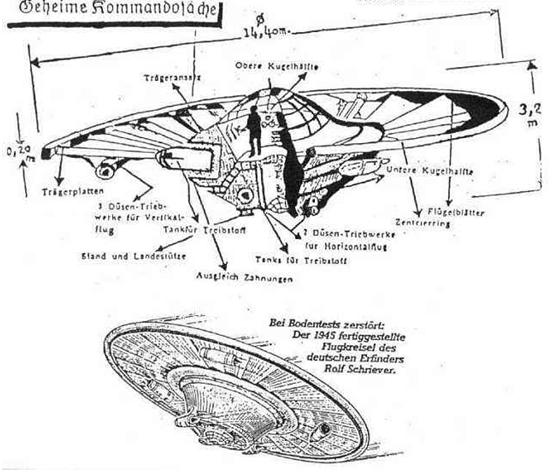 纳粹实验飞碟的视频,二战德国黑科技悬浮飞行器