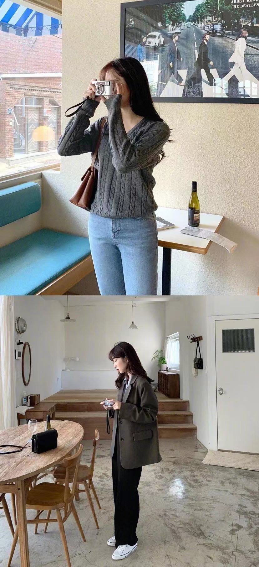 很有冬日韩系穿搭韵味,简约耐看的韩系秋冬穿搭范本