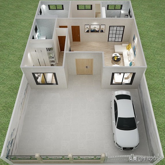 一层农村自建房小户型平面设计图,农村自建一层小户型平房设计图