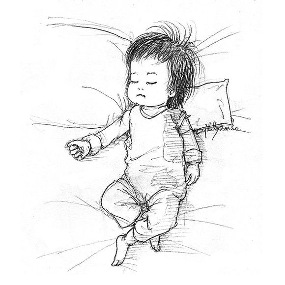 「曾经的热图，你可还记得」木朵儿爸爸给女儿画过的百睡图