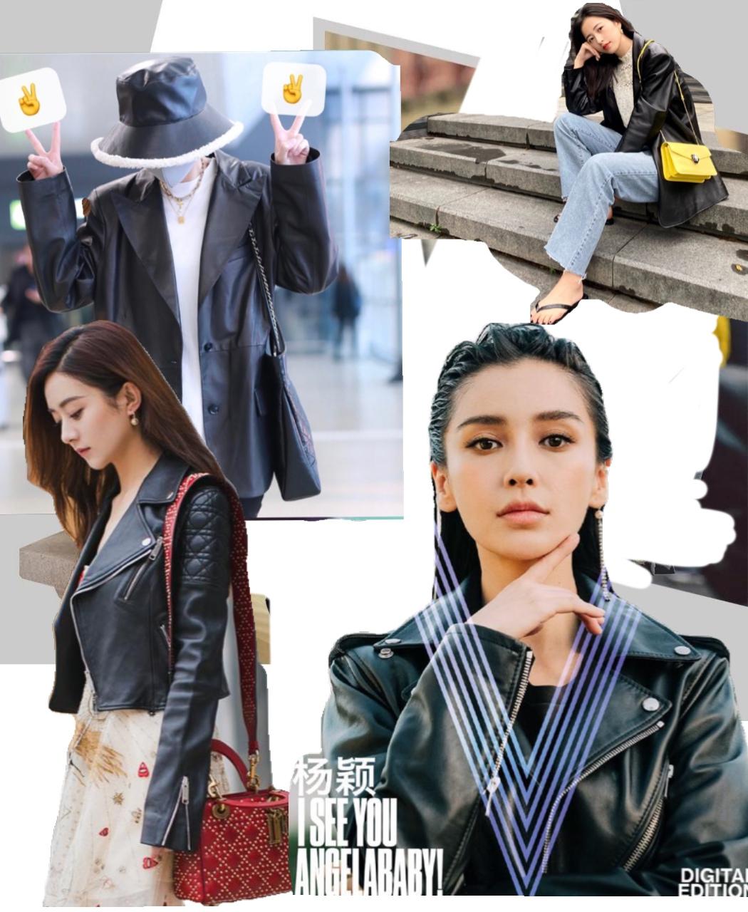 今秋皮衣这样穿又酷又美,早秋皮衣短款酷飒