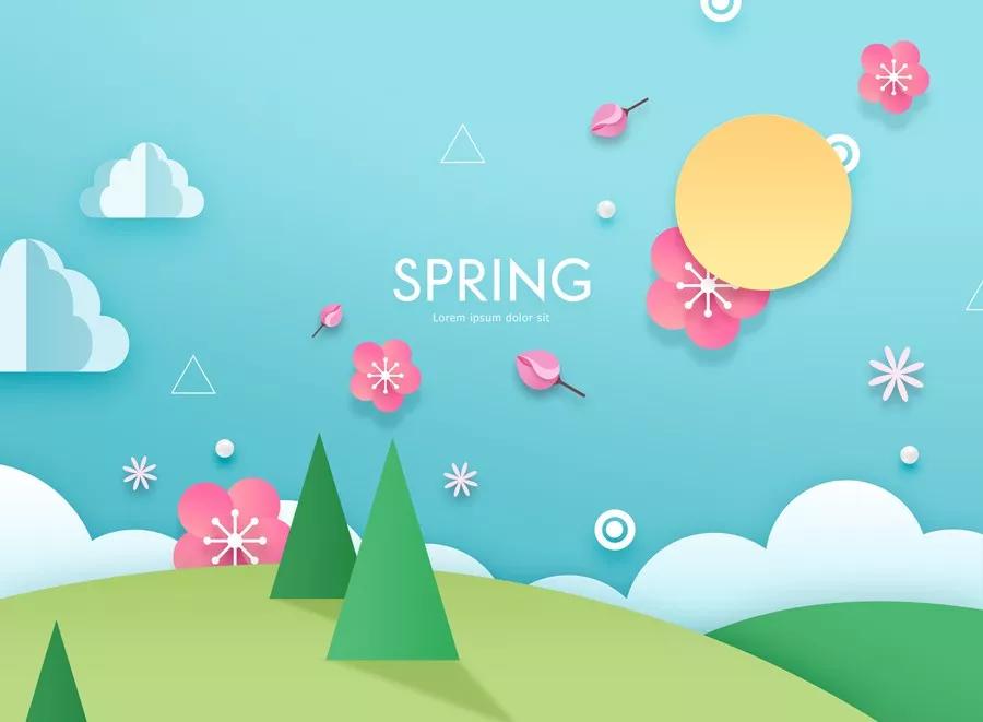 免费开年海报psd素材,春季海报ps