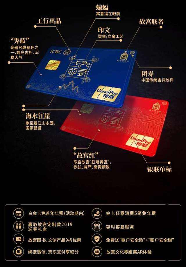 工行故宫蓝信用卡,浦发故宫文化主题卡权益
