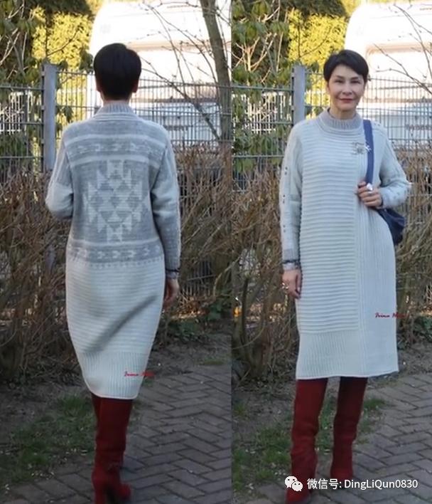 中老年人女冬季针织衫教程,针织中老年女装新款