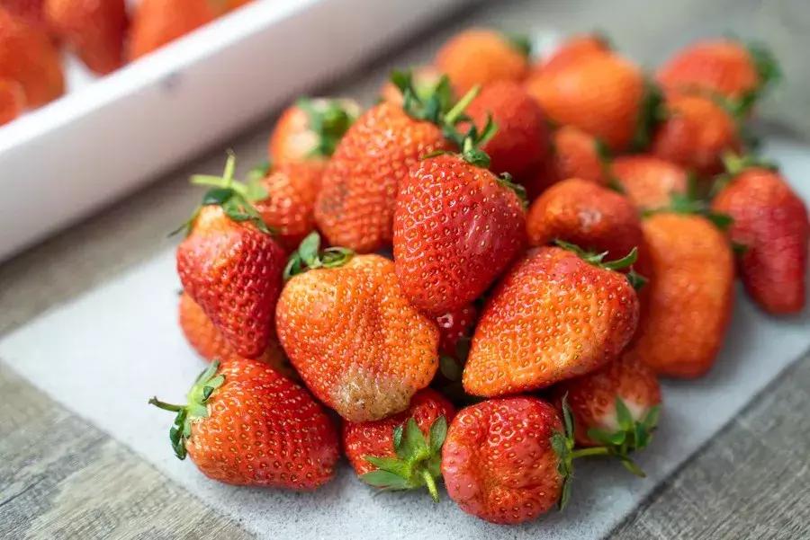 一下子吃了很多草莓,一下子吃了300g草莓