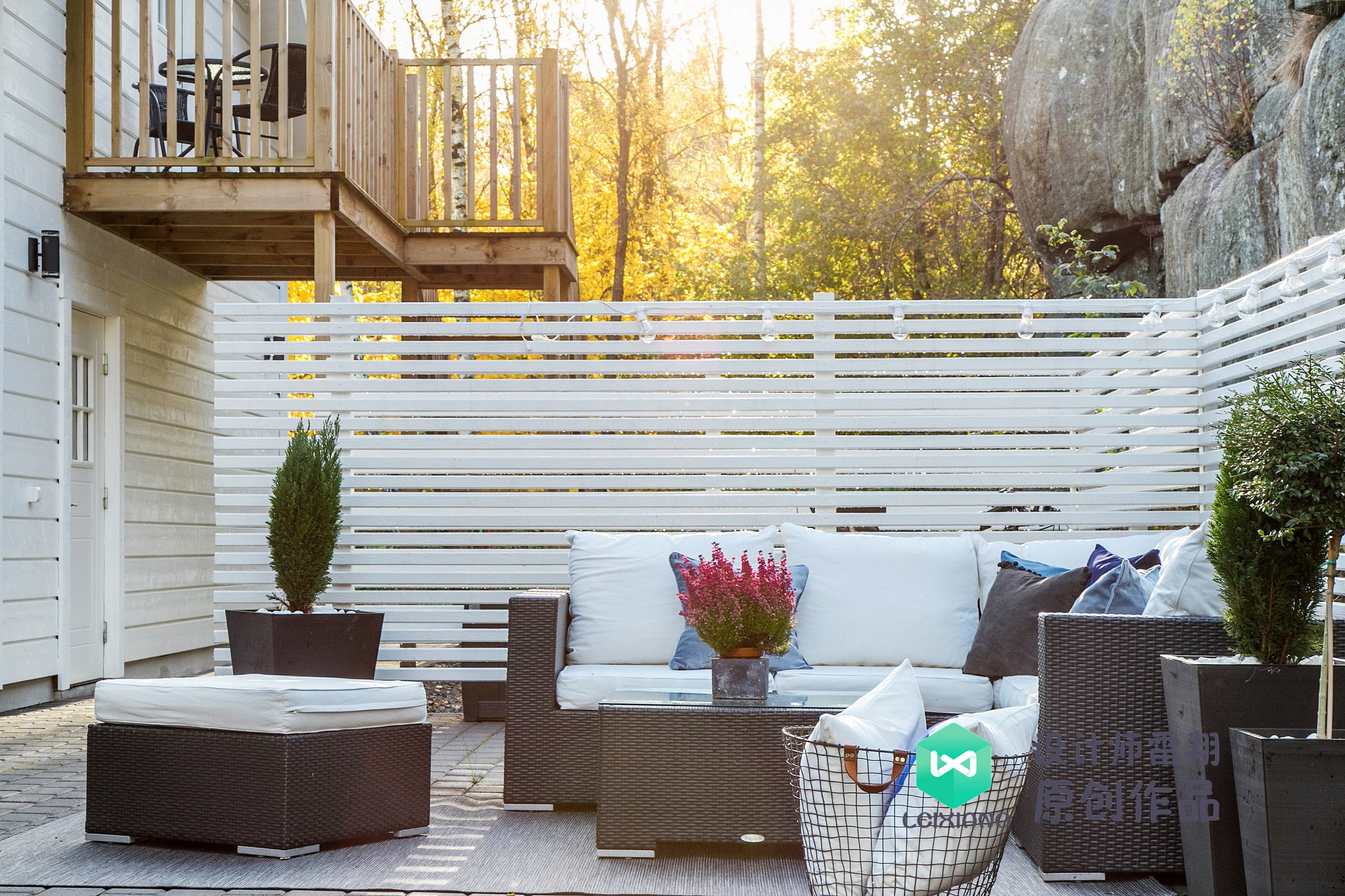 庭院防腐木颜色搭配效果图,庭院怎么铺装防腐木