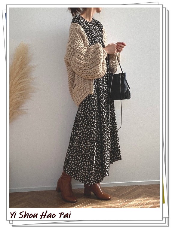 棕色长靴冬季不露腿搭配,棕色长靴怎么搭配好看冬季