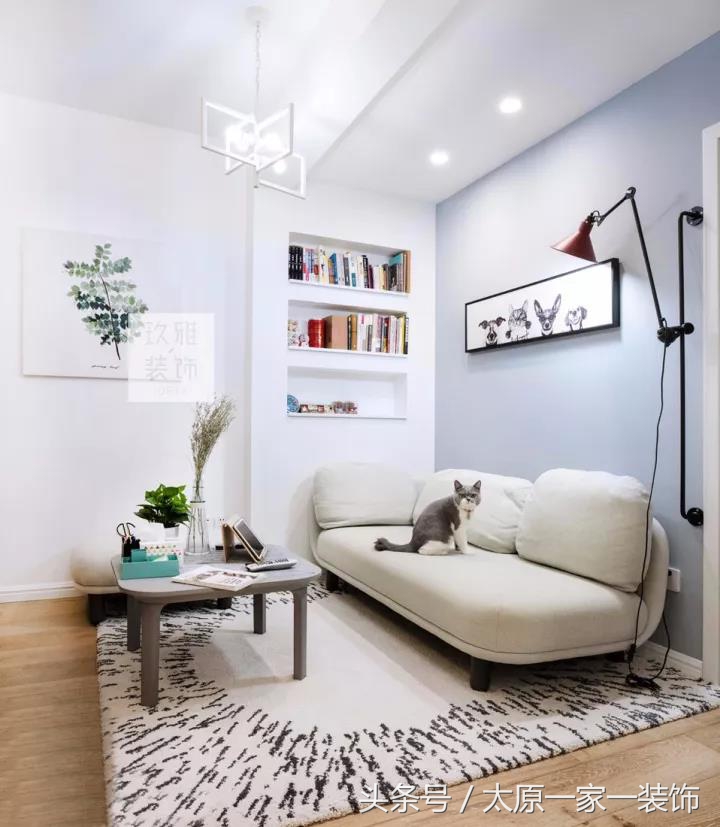 60平北欧小两居室，床头柜非常有设计感！