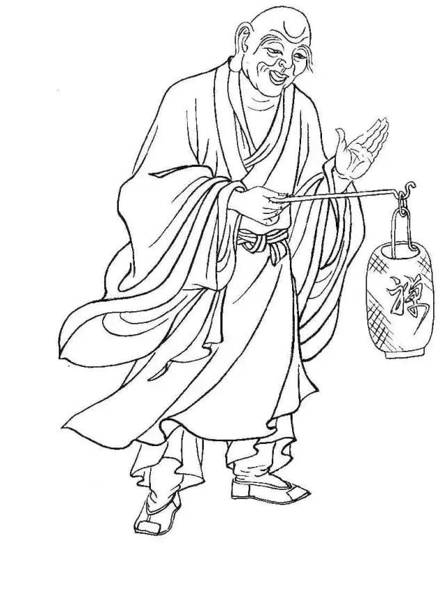 白描罗汉全本,罗汉白描100幅