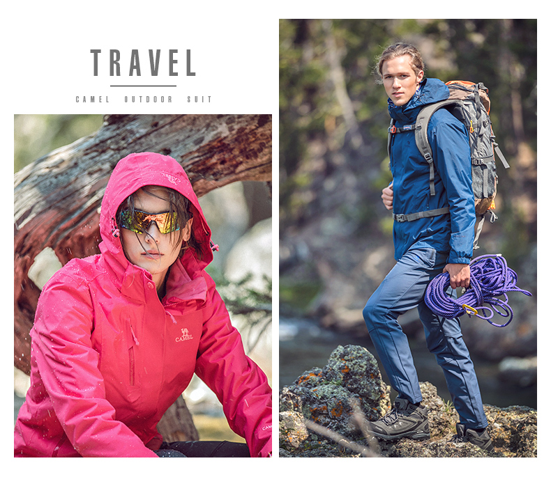 骆驼冲锋衣防水防风加绒加厚,骆驼防水冲锋衣软料冲锋衣