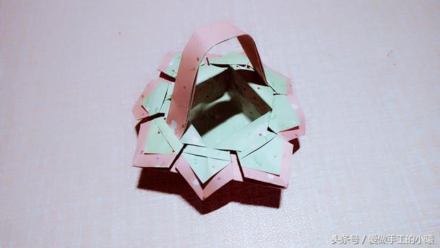 小时候小花篮折纸,儿童手工折纸大全花篮